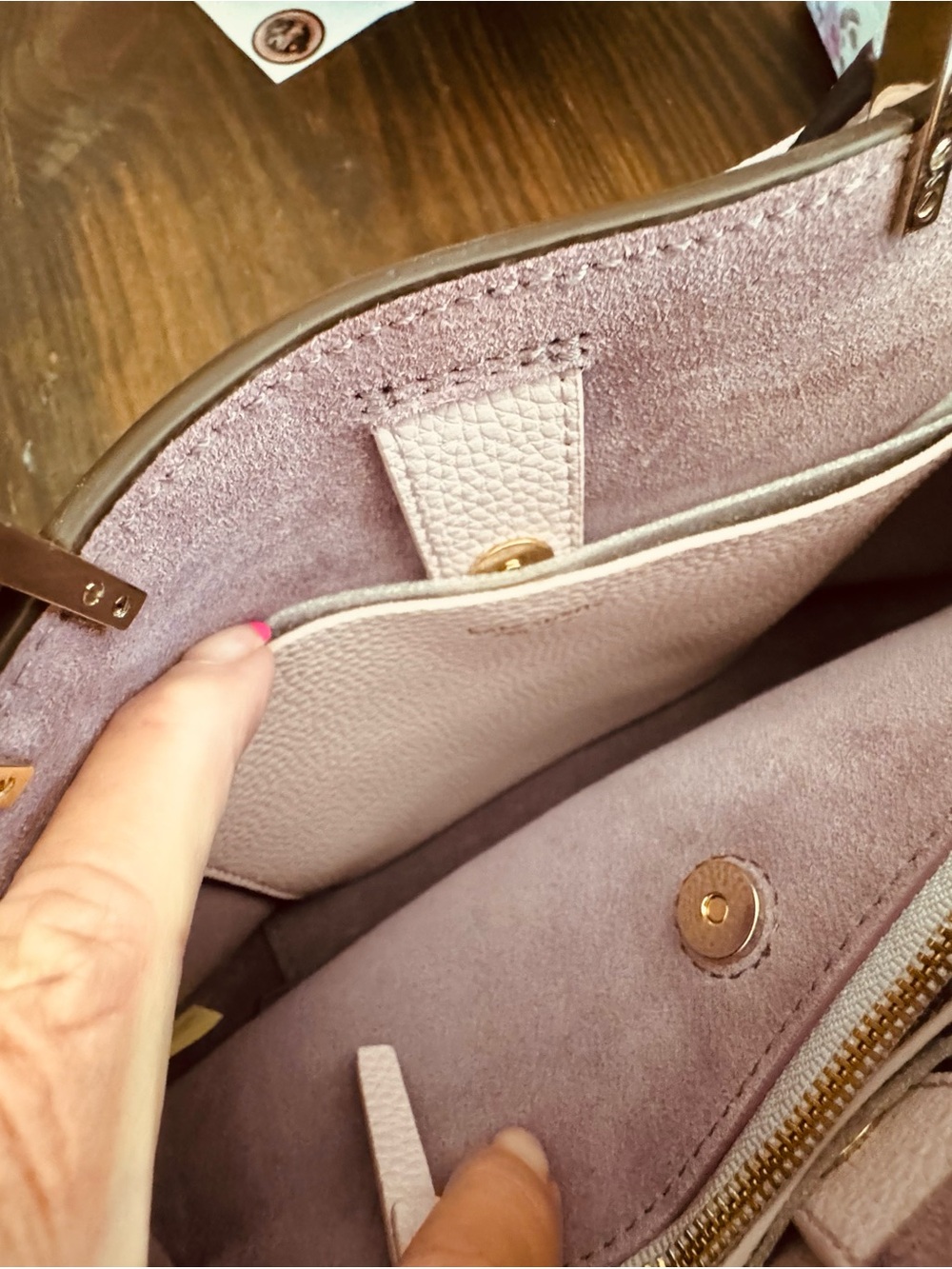 kate spade Pale Pink Pebbled Leather Tote with Matching Wristlet - Picture 5 of 7